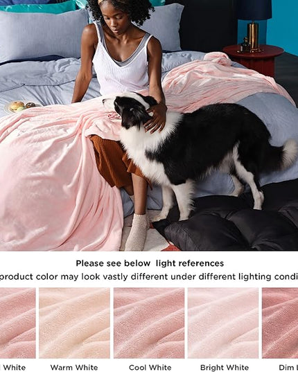 Bedsure Fleece Blanket Twin Blanket Pink - 300GSM Soft Lightweight Plush Cozy Twin XL Blankets for Bed, Sofa, Couch, Travel, Camping, 66 inch X 90 inch