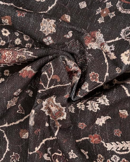 GLN Rugs Bohemian Collection - Machine Washable Area Rug, Bohemian Vintage, Non Slip, Low Pile Chenille Rug, Living Room, Bedroom, Bathroom Rug (2'6"x7' Black)