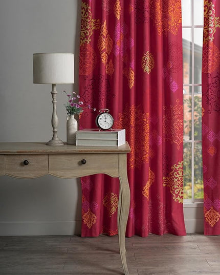Maison d' Hermine Curtains for Living Room 100% Cotton 124 inch Length Two Panels Light Filtering Curtains for Bedroom Windows with Rod and Loop Pockets Drapes (Versailles, 50" W x 124" L)