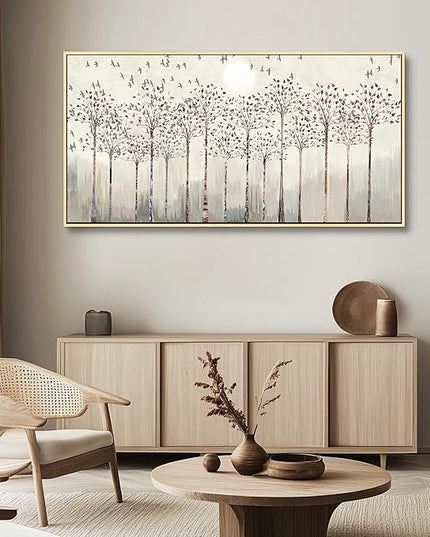 Scenery Abstract Wall Painting Framed Canvas Wall Art For Living Room Large Size Wall Decorations For Bedroom Office Wall Decor Pictures Artwork Canvas Prints Home Boho Wall Decor Natural Wood Framed