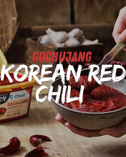 O’Food Gochujang – Korean Red Chili Paste [Hot | 2.2 lb (1kg) ] Spicy & Sweet Savory Fermented Sauce | Gluten-Free | No Corn Syrup | Great for Bibimbap, Marinades, Stews & BBQ