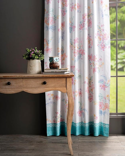 Maison d' Hermine Curtains for Living Room 100% Cotton 108 inch Length Two Panels Light Filtering Curtains for Bedroom Windows with Rod and Loop Pockets Drapes (Paradise Island, 50" W x 108" L)