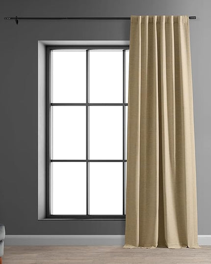 HPD Half Price Drapes Bellino Room Darkening Curtains 120 Inches Long Curtains for Bedroom & Living Room (1 Panel), 50W x 120L, Ginger