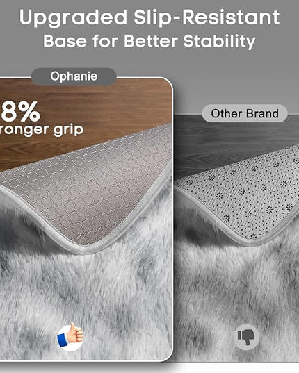 Ophanie Grey and White Area Rugs for Living Room 5x7, Fluffy Shag Large Fuzzy Plush Soft Carpets, Floor Shaggy Rugs for Bedroom, Carpet for Kids Boys Girls Dorm Nursery Home Decor Aesthetic