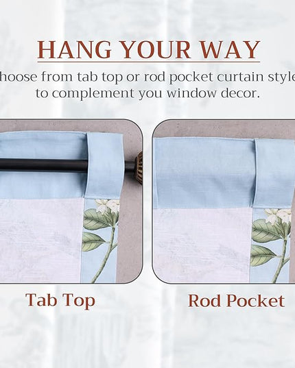 Maison d' Hermine Curtains for Living Room 100% Cotton 108 inch Length Two Panels Light Filtering Curtains for Bedroom Windows with Rod and Loop Pockets Drapes (Canne Pastel Blue, 50" W x 108" L)