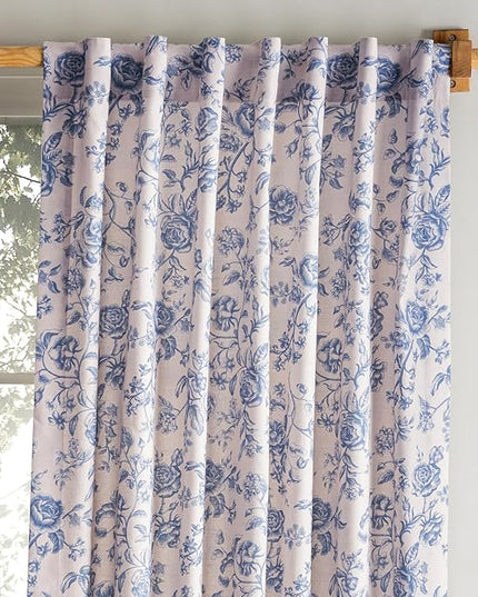 Maison d'Hermine Curtains for Living Room 100% Cotton 124 inch Length One Panel Window Curtains for Bedroom with Loop & Rod Pockets - Roy, 50" W x 124" L