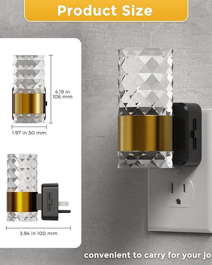 L LOHAS LED Night Light, Modern Night Lights Plug into Wall, 2 Pack 3000K Soft Warm 0-100LM Adjustable Nightlights,Automatic Nightlights Plug in with Dusk to Dawn Sensor for Room Bathroom Hallway