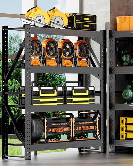 32" W Garage Shelving,4-Tier Heavy Duty Storage Shelves Unit with Adjustable Metal Shelf for Warehouse,Basement,Workshop,3000LBS,32" W x 20" D x 63" H,Black