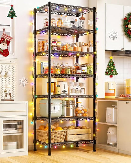 REIBII 7-Tier Metal Shelving Unit, 71’’H x 18’’W x 18’’D, 1176 LBS Weight Capacity, Adjustable Garage Shelving for Storage, Heavy Duty Shelves for Kitchen, Living Room, Bathroom etc.
