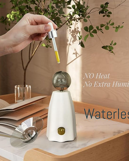 Scarecrow Glass Essential Oil Diffuser for Aromatherapy, Waterless Aroma Diffuser, Rechargeable & Portable Oil Nebulizer, Auto Shut-Off, Silent Operation, Art Piece Décor and Fragrance, Gift Ready