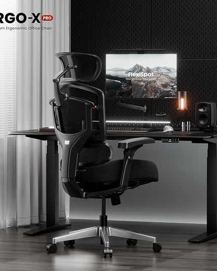 FLEXISPOT ErgoX-PRO Ergonomic Office Chair Black – Cloudtech Cushion, 5D Lumbar, 7D Armrests, 4D Headrest, 551LBS Capacity – Office, Gaming, Home