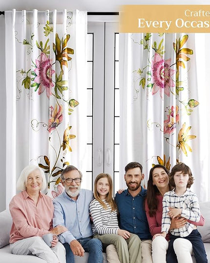 Maison d' Hermine Curtains for Living Room 100% Cotton 84 inch Length One Panel Light Filtering Curtains for Bedroom Windows with Rod and Loop Pockets Drapes (Passion White, 50" W x 84" L)