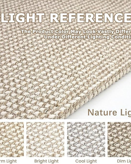 KOZYFLY Rugs for Entryway 3x5 ft Washable Area Rug Non Slip Rubber Backed Entry Rug Woven Indoor Door Mat Cotton Kitchen Rugs Floor Carpet for Entryway, Foyer, Backdoor, Ivory/Khaki