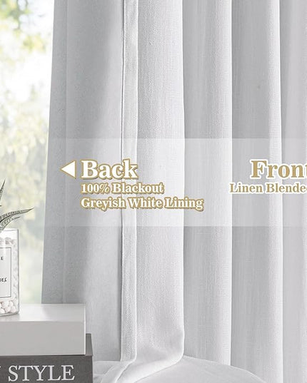 MYSKY HOME White Blackout Curtains 102 inches Long Pinch Pleated Curtains for Living Room Bedroom 100% Room Darkening Black Out Window Drapes with Hooks Back Tab, 40" Wide per Panel, 2 Pieces
