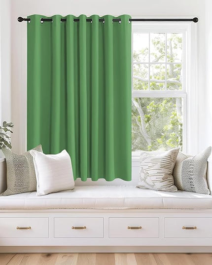NICETOWN Blackout Curtains 63 inches Long for Living Room Bedroom, Grommet Thermal Insulated Room Divider Drape Window Treatment for Sliding Patio Door, W100 x L63, 1 Panel, Froest Green