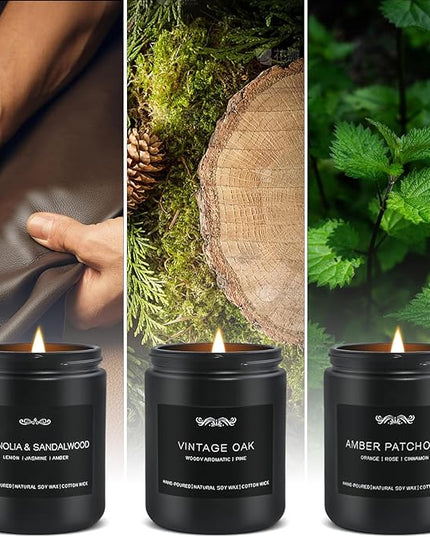 6 Pack Candles for Home Scented Aromatherapy Candles Gifts Set for Mens, Men Candle Set, 42 oz 300 Hour Long Lasting Candles Gifts for Men Birthday, Christmas