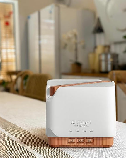 ASAKUKI 700 ml Premium Essential Oil Diffuser, 5 in 1 Ultrasonic Aromatherapy Fragrant Oil Vaporizer Humidifier, Timer and Auto-Off Safety Switch, 7 LED Light Colors