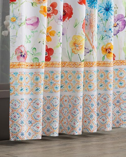 Maison d'Hermine Curtains for Living Room 100% Cotton 84 inch Length One Panel Window Toile Curtains for Bedroom with Loop & Rod Pockets, Gifts for Mothers Day (Summer Whisper, 50" W x 84" L)