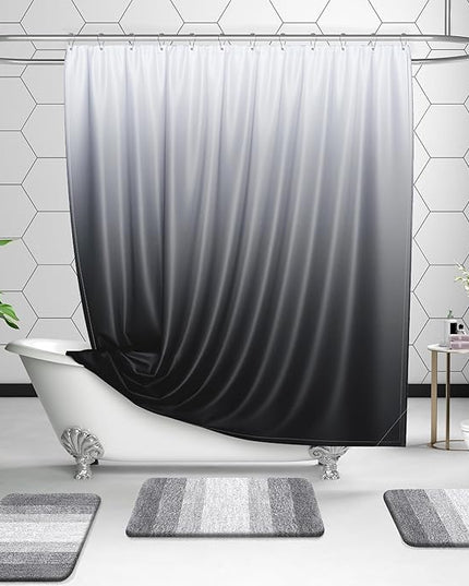 OLANLY Bathroom Rug Set 2 Piece, Soft Absorbent Microfiber Bath Mats and U-Shaped Contour Toilet Rug, Non-Slip, Machine Wash Dry, Plush Shaggy Bath Mats for Bathroom (30"x20"+24"x20", Light Grey)