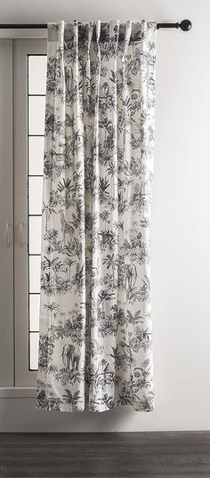 Maison d' Hermine Curtains for Living Room 100% Cotton 84 inch Length Two Panels Light Filtering Toile Curtains for Bedroom Windows with Rod and Loop Pockets Drapes (Savana Jouy Black, 50" W x 84" L)