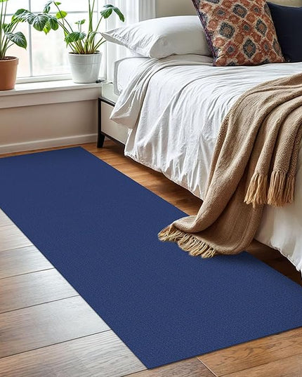 KOZYFLY Washable Runner Rug 2x6 Ft Runners for Hallways Kitchen Runner Rugs with Rubber Backing Braided Cotton Entryway Runner Indoor, Carpet Runners for Hallway Entryway Bedroom, Royal Blue