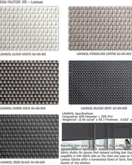 HILADUO Customized Solar Screen Roller Shade Blinds with Remote-Controlled Motorized Operation, Low Visibility, Made in The USA