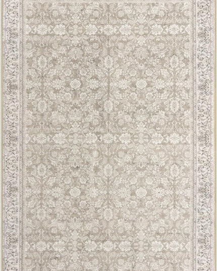 5x7 Area Rug for Bedroom, Cream Beige White Grey Large Vintage Neutral Rug with Non-Slip, Non-Shedding Washable Area Rugs for Living Room, Soft Distressed Floral Carpet for Office Home Décor