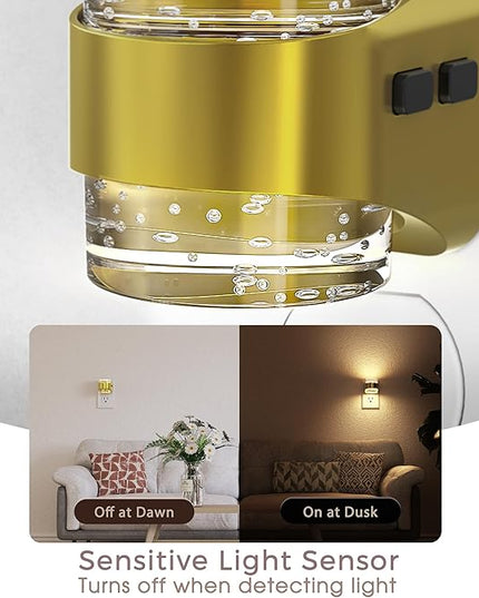 Briignite LED Night Light Plug into Wall[2 Pack], Dimmable Night Light with Bubble Design 3000K Warm & 5 Brightness Levels, Dusk to Dawn Sensor Nightlights for Nursery, Hallway, Bathroom, Kids Room