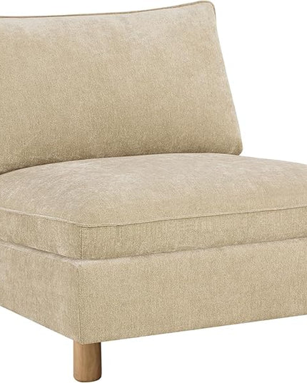 CHITA Super Large Sectional Couches for Living Room, Modular Cloud Couch Sectional Sofa, Premium Fabric Couches, Down Filled, High Density Foam, Chenille in Beige, Armless Chair