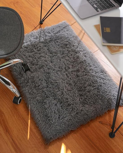 Ophanie Small Rug Upgrade Non Slip Throw Bedside Area Rugs, Fluffy Soft Grey Mini Bedroom Carpet, Affordable Door Entryway Indoor Inside Front Entrance Dog 2x3 Mat, Home Decor Aesthetic, Nursery
