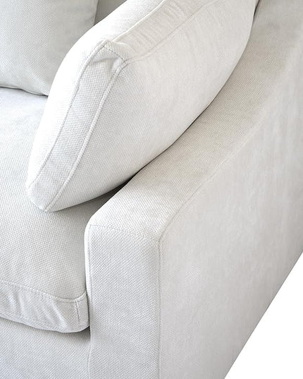 Cloud Couch Modular Sectional Sofa,82.68" Oversized LoveSofa, Down Filled Convertible Wide Seater for Living Room Set, Covers Washable&Replaceable,White