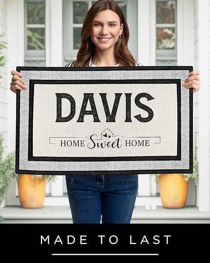 My Sign Center Door Mat, Personalized Doormat, Custom Home Sweet Home Mat for Front Door, Indoor/Outdoor, Housewarming Gift, Heavy Duty Slip Resistant Backing,18x30 Inches, Polyester Top Made in USA