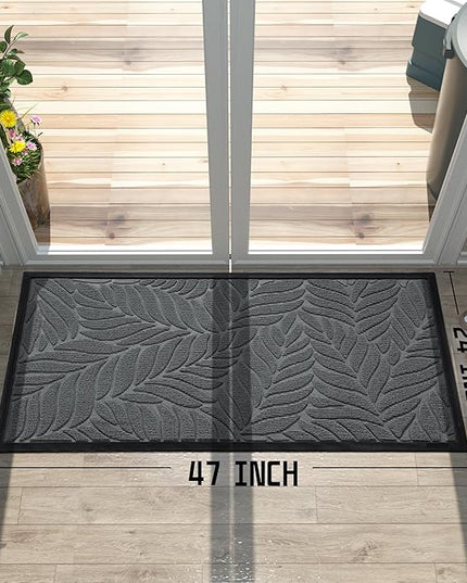 Yimobra 47x24 Large Door Mat Outdoor Indoor, All-Season Waterproof Door Mat Outside Entrance, All-Weather Non-Slip Outside Doormat for Garage Patio Entryway, Grey