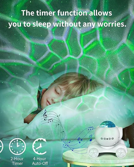 ENOKIK Star Projector, Galaxy Projector Built-in Bluetooth Speaker and 8 White Noise, Night Light for Kids Adults, Aurora Nebula Lamp for Home Decor/Relaxation/Party/Music/Gift (White)