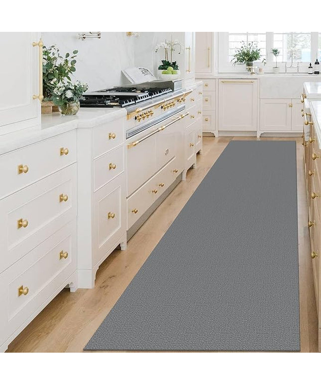 KOZYFLY Washable Runner Rug 3x14 ft Hallway Kitchen Runner Rugs with Rubber Backing Bobo Non Slip Entryway Runner Indoor, Long Carpet Runners for Hall Kitchen Entryway, Grey