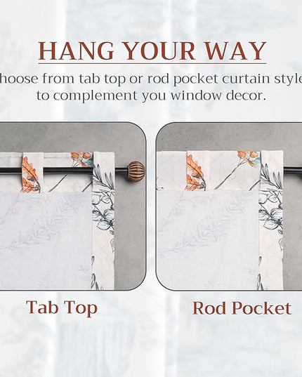 Maison d' Hermine Curtains for Living Room 100% Cotton 84 inch Length One Panel Light Filtering Curtains for Bedroom Windows with Rod and Loop Pockets Drapes (Whitish Shabby Chique, 50" W x 84" L)