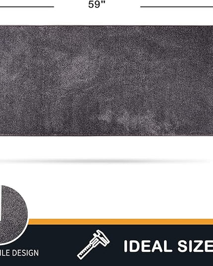 PURRUGS Dirt Trapping Door Mat 24" x 59", Non-Slip Machine Washable Entry Rug, Shoe Scraper, Dog Doormat, Super Absorbent Welcome Mat for Front & Back Door, Muddy Shoes & Paws, Light Grey-Dark Grey