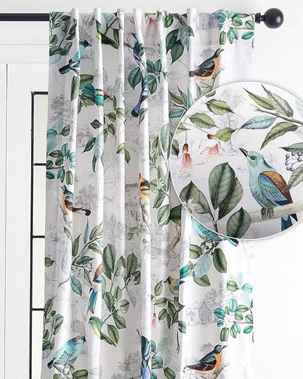 Maison d' Hermine Curtains for Living Room 100% Cotton 96 inch Length One Panel Light Filtering Curtains for Bedroom Windows with Rod and Loop Pockets Drapes (Solstice Ecru, 50" W x 96" L)