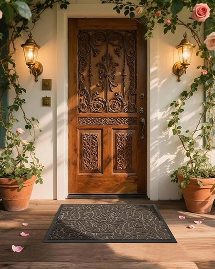 Yimobra Large Door Mat Outside Entrance 36x24, Waterproof Sturdy Outdoor Mats for Front Door, Heavy Duty Non-Slip Doormat for Garage Patio Entryway Indoor, Easy Clean, Brown