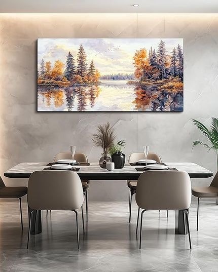 PHAOHUAXM Abstract Ink Landscape Painting Wall Art Painting Modern Canvas Print Natural Landscape Art Pictures Living Room Dining Room Wall Decor Bedroom Office Home Decoration Aesthetics 20x40 In
