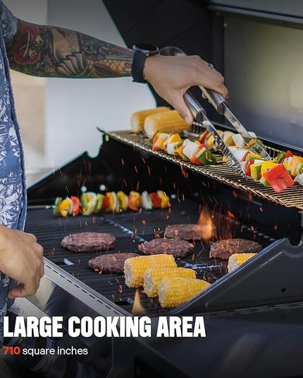 Monument Grills 4+1 Liquid Propane Gas Smart BBQ Grill, 4 Burners & 1 Side Burner, Denali 405 Stainless Steel with Smart technology, Knob Controls, Outdoor Use