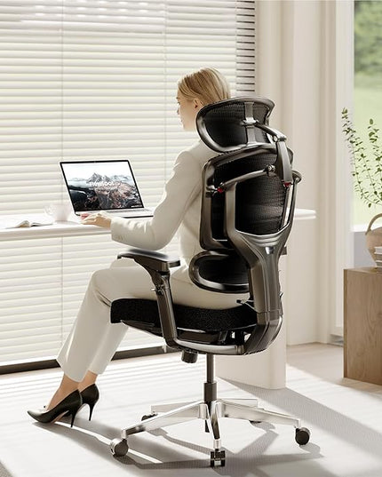 FLEXISPOT ErgoX-PRO Ergonomic Office Chair Black – 5D Lumbar, 7D Armrests, 4D Headrest, 551LB Capacity, AeroWeave 5.0 Mesh Seat – Office, Gaming, Bedroom