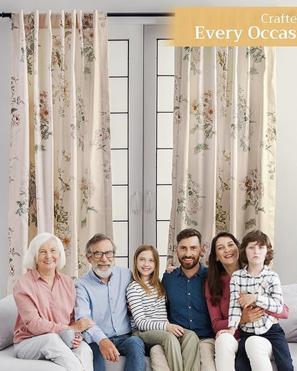 Maison d' Hermine Curtains for Living Room 100% Cotton 108 inch Length One Panel Light Filtering Curtains for Bedroom Windows with Rod and Loop Pockets Drapes (Villette Dove Grey, 50" W x 108" L)
