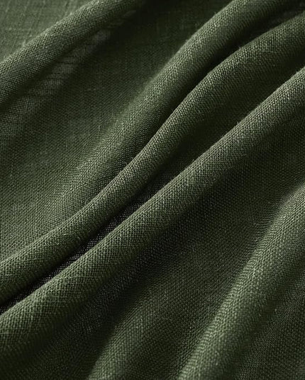 MIULEE Olive Green Linen Curtains 72 Inch Length for Bedroom Living Room, Soft Thick Linen Textured Window Drapes Semi Sheer Light Filtering Back Tab Rod Pocket Burlap Look Christmas Decor, 2 Panels