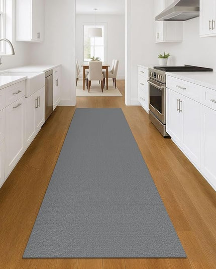 KOZYFLY Washable Runner Rug 3x10 ft Hallway Kitchen Runner Rugs with Rubber Backing Bobo Non Slip Entryway Runner Indoor, Long Carpet Runners for Hall Kitchen Entryway, Grey