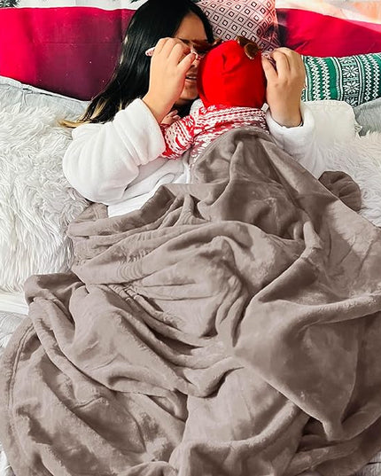 Bedsure GentleSoft Fleece Throw XL Blanket Mocha Brown - 300GSM Soft Lightweight Plush Cozy Blankets for Bed, Sofa, Couch, Travel, Camping, 50x70 inches