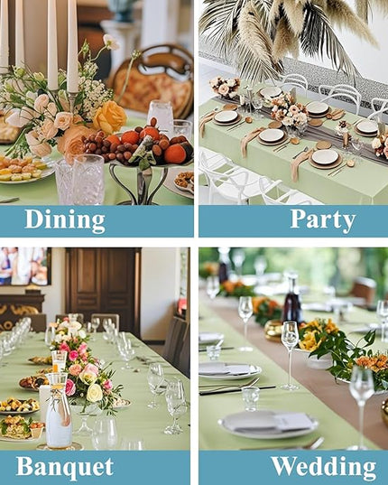 VidaFete Tablecloth 10 Pack 90 * 132inch Rectangle Table Cloth Polyester, Stain Wrinkle Resistant Polyester Dining Table Cover for Kitchen Dinning Party Wedding Rectangular Tabletop Buffet Decoration