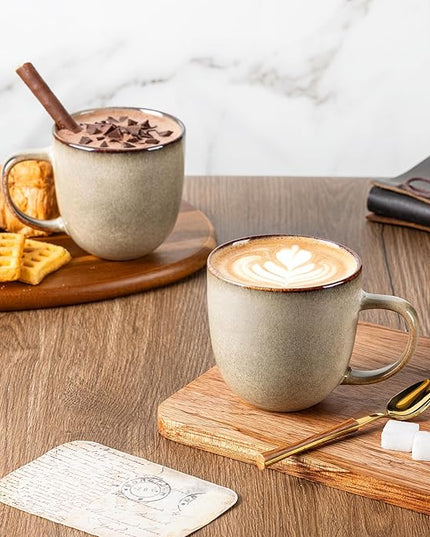 AmorArc 12oz Coffee Mugs, Ceramic Coffee Mugs set of 6 for Man, Woman, Dad, Mom, Modern Coffee Mugs with handle for Latte/Cappuccino/Milk/Cocoa. Dishwasher&Microwave Safe