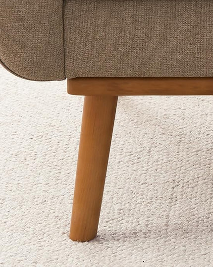 HUIMO Sofa Couch, Mid Century Modern Sofa with Solid Wood Frame, Button Tufted Couch for Bedroom, Living Room, Office, Apartment (Brown, 80 inch)