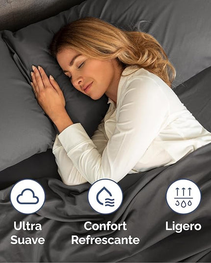 Cal King Size 4 Piece Sheet Set - Comfy Breathable & Cooling Bed Sheets Set - Hotel Luxury Bedding for Women, Men, Kids, Teens, Boys & Girls - Deep Pockets, Soft, Wrinkle Free - Oeko-Tex - Charcoal